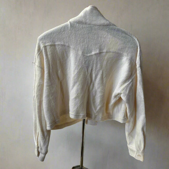 Women's White Fleece Cropped Sweater - Wild Fable, New - Sizes XXS, XL