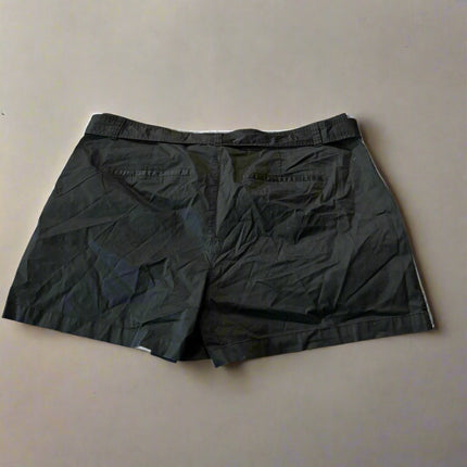 Women's Belted Tie Front Pleated Tailored Shorts - A New Day, New, Black, Size 24W