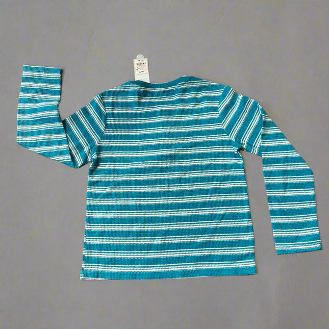 Boys' Blue Waffle Striped Thermal Shirt - Cat & Jack™, New, SIze- 4,6,8,14