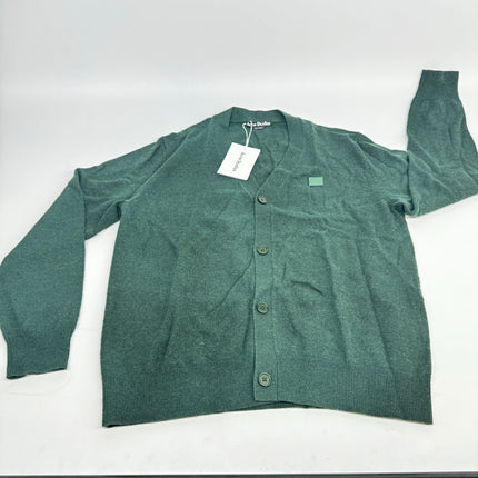 Acne Studios Men's Green Face Logo Wool Cardigan, New, Size M