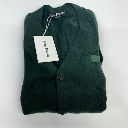 Acne Studios Men's Green Face Logo Wool Cardigan, New, Size M