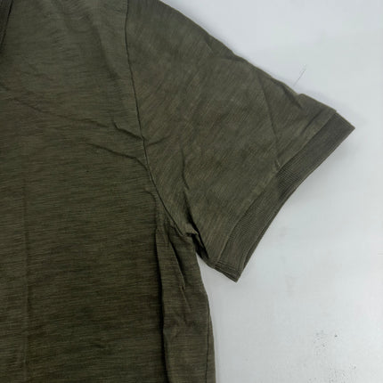 Vince Men's Olive Green Short Sleeve Slub Polo, New Without Tags, Size M