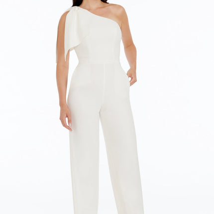 Dress the Population Women's Off-White Tiffany Jumpsuit, New with Minor Imperfection, Size L