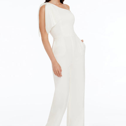 Dress the Population Women's Off-White Tiffany Jumpsuit, New with Minor Imperfection, Size L