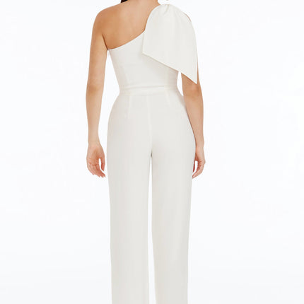 Dress the Population Women's Off-White Tiffany Jumpsuit, New with Minor Imperfection, Size L