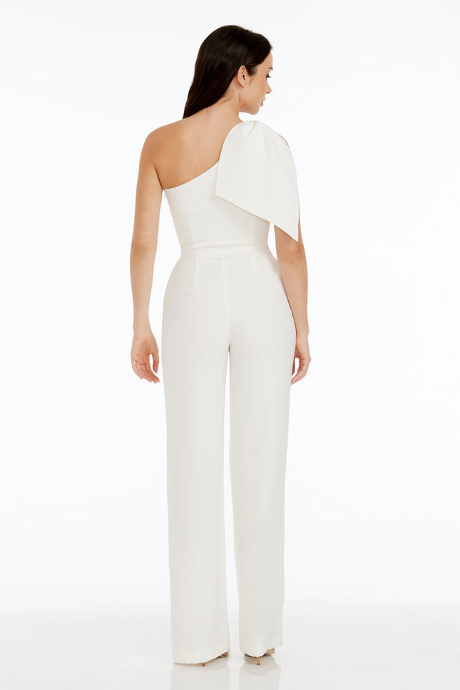 Dress the Population Women's Off-White Tiffany Jumpsuit, New with Minor Imperfection, Size L