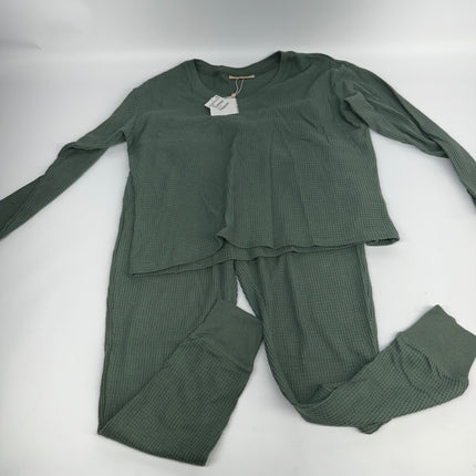 Papinelle Women's Green Waffle Soft Pajama Set, New, Size S