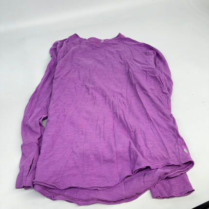 Zella Relaxed Long Sleeve Slub Jersey Women's Top in Purple Iris, Size XS - New