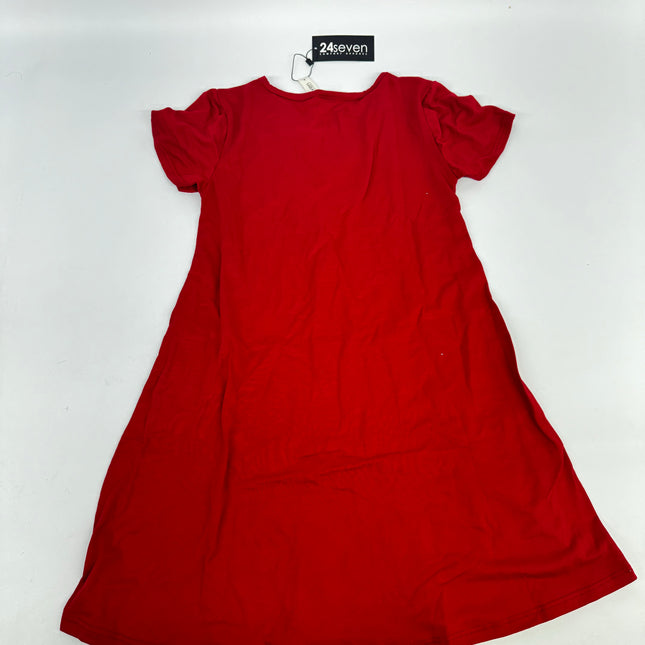 24Seven Short Sleeve Red Blouse for Women, New, Size M