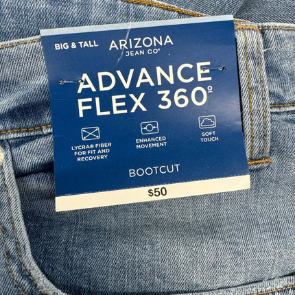 Men's Arizona Jeans Co Advance Flex 360 Big and Tall Bootcut Jeans - LT Stone - New - Size 50/32