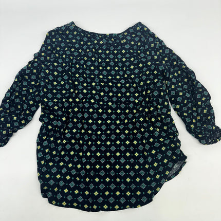 Liz Claiborne Long Sleeve Blouse - Navy Pattern - New - Size XS