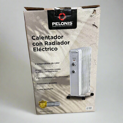 Pelonis 1500W Mechanical Oil-Filled 3-Setting Electric Radiant Heater - White, New