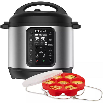 Instant Pot 6qt 9-in-1 Pressure Cooker Bundle - Stainless Steel, 1000W, Black - Open Box

