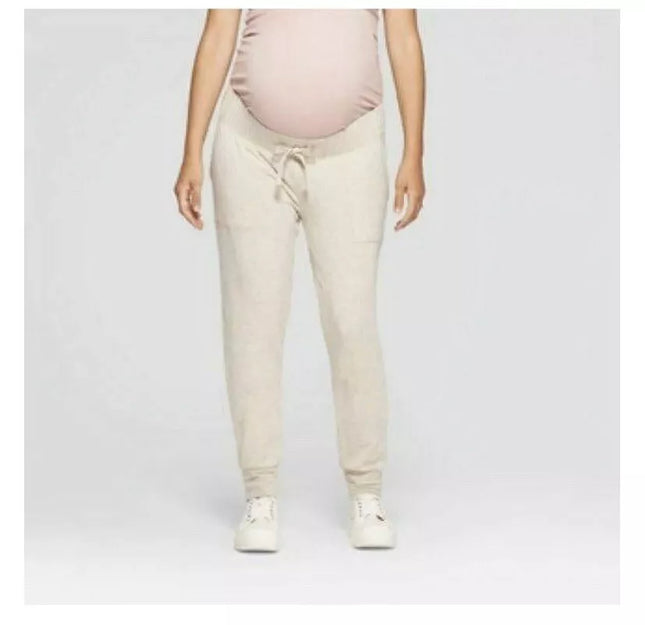 Isabel Maternity by Ingrid & Isabel Maternity Jogger Pants Oatmeal Heathe