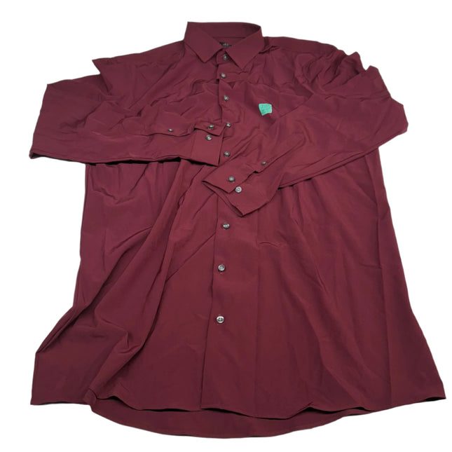 J. Ferrar Men's Stretch Dress Shirt Burgundy XL Big & Tall New Without Tags
