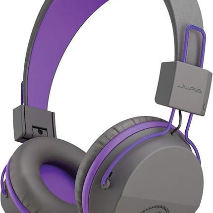 JLab JBuddies Studio On-Ear Kids Wired Headphones with Mic - Graphite/Purple - New