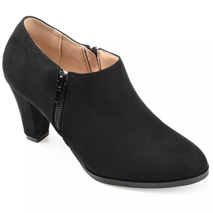 Journee Collection Sanzi Comfort Insole Inside Zip Block Heel Booties Size 9.5WD New