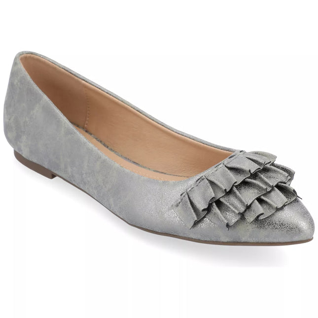Journee Collection Women's Judy Slip-On Pointed Toe Ballet Flats - Size 12WD (Open Box)

