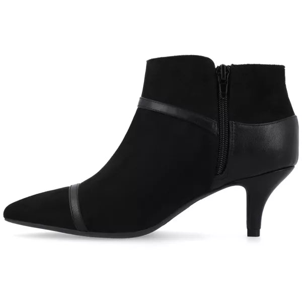 Journee Collection Women's Livvy Back Heel Zip Stacked Heel Booties - Size 10 (Open Box)

