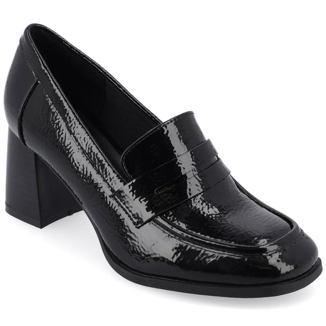 Journee Women's Tru Comfort Foam Malleah Loafer-Style Stacked Heel Pumps - Size 9.5 (Open Box)