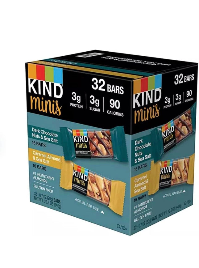 KIND Minis Variety Pack, 32 Count (Best By 01/02/2025)