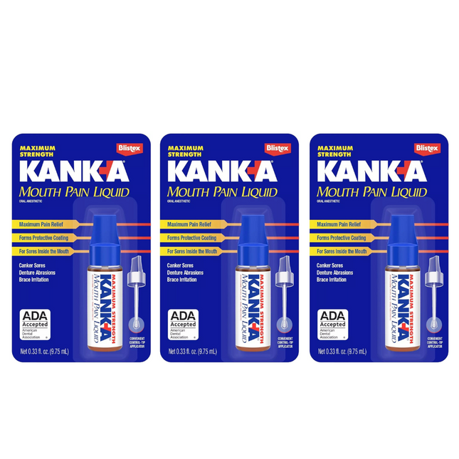 Kank-A Oral Pain Relief Liquid - .33 oz, 3 Count