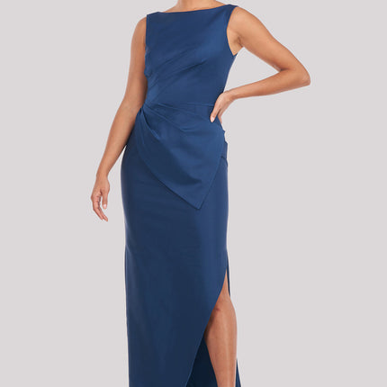 Kay Unger Ink Blue Sleeveless Asymmetrical Gown Women’s Size 12 New