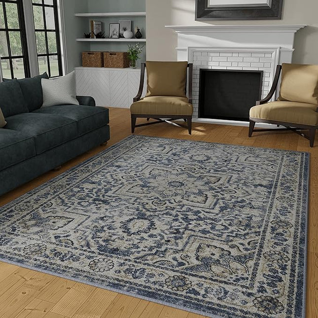 Kehleigh Osdorn 2' x 7' Blue Indoor Runner Rug (New)