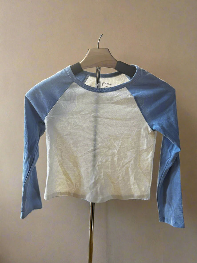 Kids' Blue and White Long Sleeve Shirt -