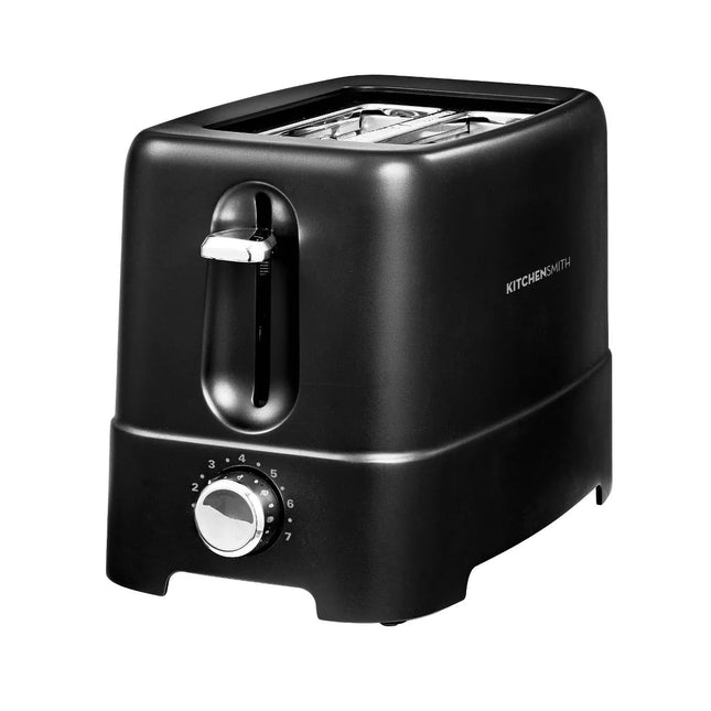 KitchenSmith by Bella 2 Slice Toaster Black 750W Compact New