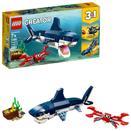 LEGO Creator 3-in-1 Deep Sea Creatures Set 31088 – Shark, Squid, Crab & Angler Fish – New