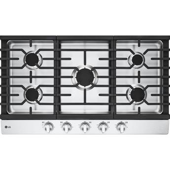 LG 36" Gas Cooktop 5 Burners EasyClean Stainless Steel Open Box