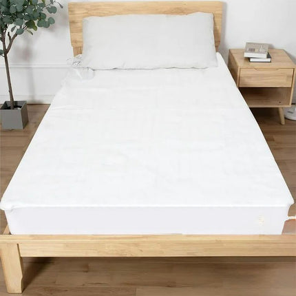 LIFE Heated Mattress Pad King Size 78"x80" Dual Controllers Moonbeam White Open Box