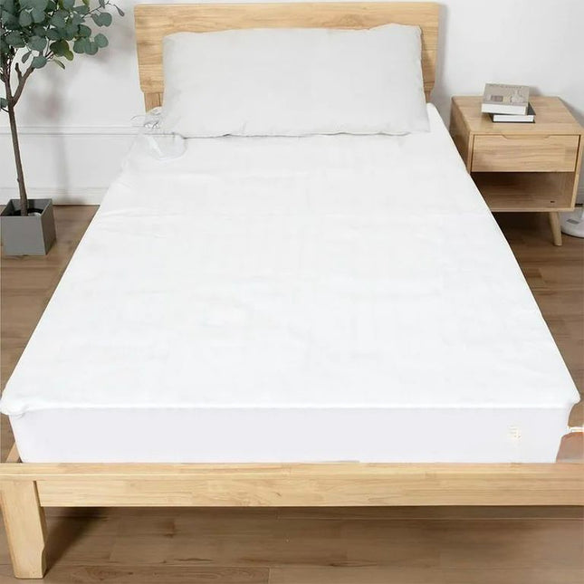 LIFE Heated Mattress Pad King Size 78"x80" Dual Controllers Moonbeam White Open Box