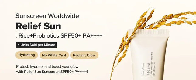 BEAUTY OF JOSEON - Relief Sun : Rice + Probiotic SPF50+ PA++++ - 10ml - 3 Pack Exp - 07/24/2026