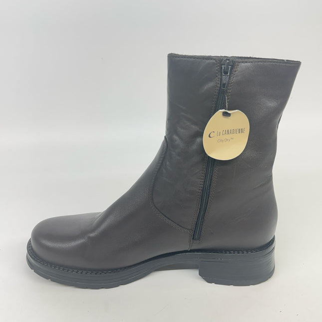 La Canadienne Black Leather Waterproof Ankle Boots Size 9.5 New Without Box