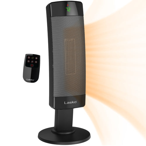 Lasko 1500W Ceramic Pedestal Space Heater with Remote - CS27600, Black, New

