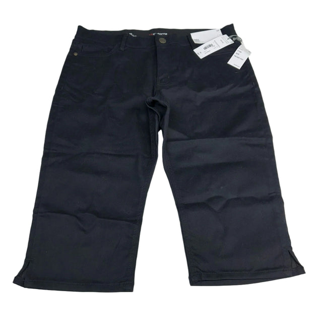 Liz Claiborne Sara Crop Mid-Rise Black Pants Size 16P New

