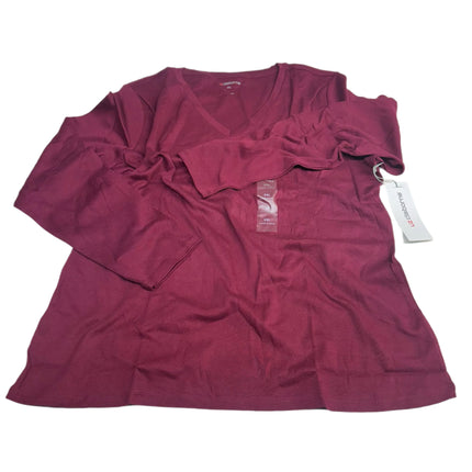 Liz Claiborne Women's Long Sleeve Top Burgundy Passion Size XXL (New)
