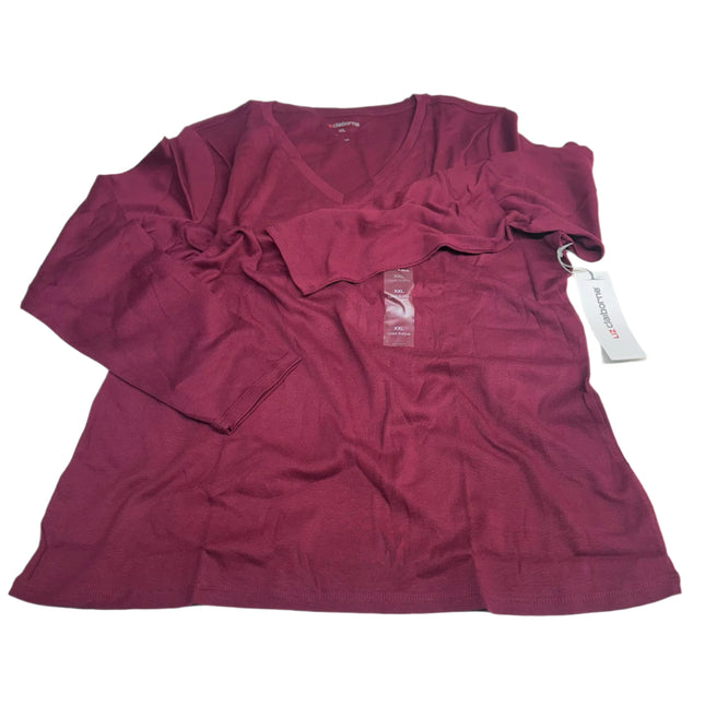 Liz Claiborne Women's Long Sleeve Top Burgundy Passion Size XXL (New)
