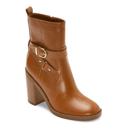 Liz Claiborne Women's Olinda Block Heel Booties, Cognac, New, Size 10W

