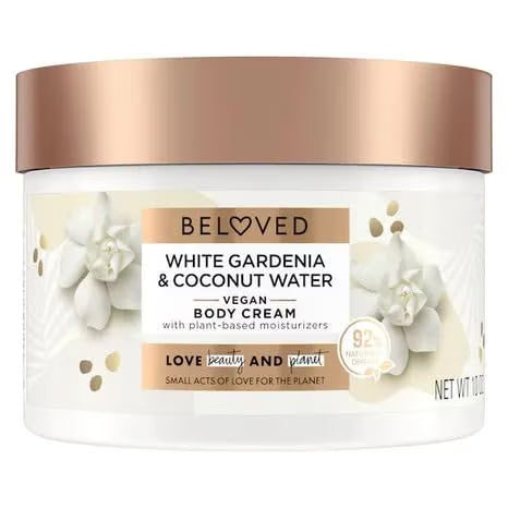 Love Beauty And Planet Beloved White Gardenia & Coconut Water Vegan Body Cream 10 oz Deep Moisturizing Body Lotion - 10 Oz