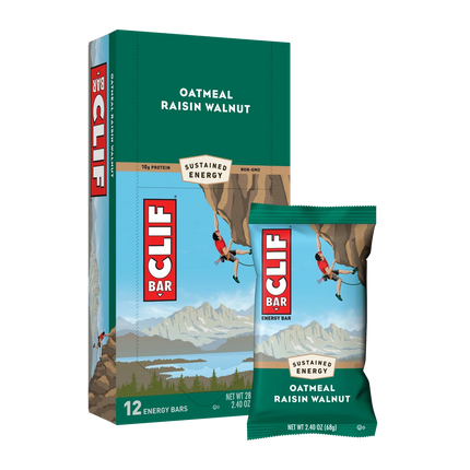 12-count box of Clif Bar Oatmeal Raisin Walnut Energy Bars (Jan 23, 2027)
