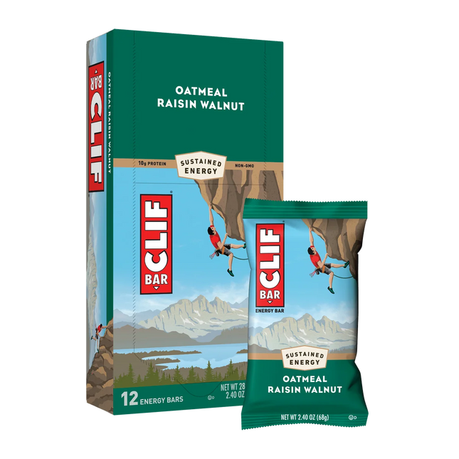 12-count box of Clif Bar Oatmeal Raisin Walnut Energy Bars (Jan 23, 2027)