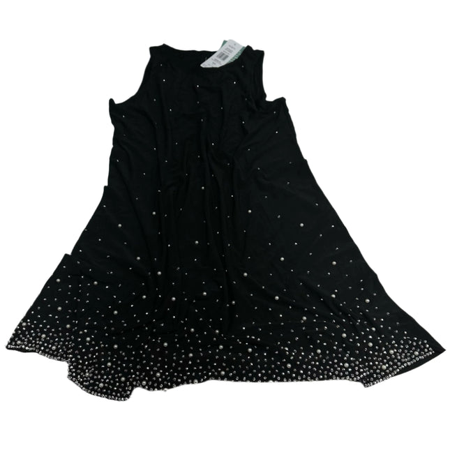 MSK Black Sleeveless Embellished Swing Dress Size L New

