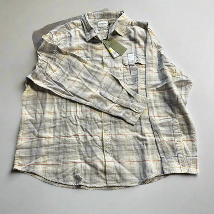 Men's Cream Flannel Plaid Button-Down Shirt - Goodfellow & Co™, New

