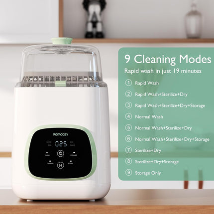 Momcozy KleanPal Pro Baby Bottle Washer - Sterilizer, Dryer & Cleaner for All Bottles New