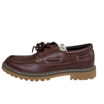 Mutual Weave Wilton Burgundy Boat Shoes Size 9 M New
