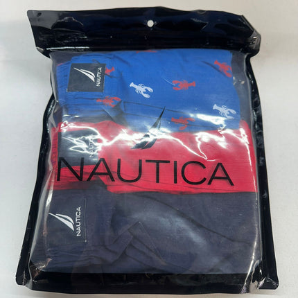 Nautica Men's 3-Pack Cotton Woven Boxers - Peacoat/Bright Red/Lobster, Size M (New)

