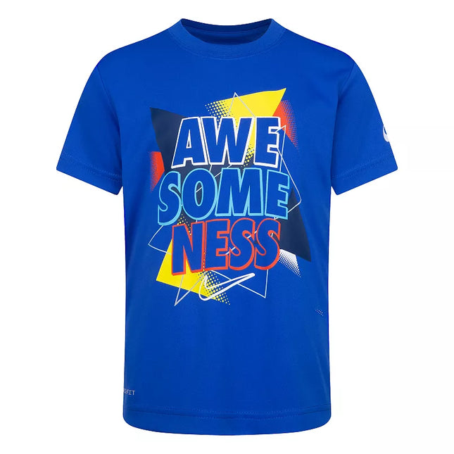 Nike “Awesomeness” Dri-Fit Graphic Tee Boys Size M (4–7) Short Sleeve T-Shirt New